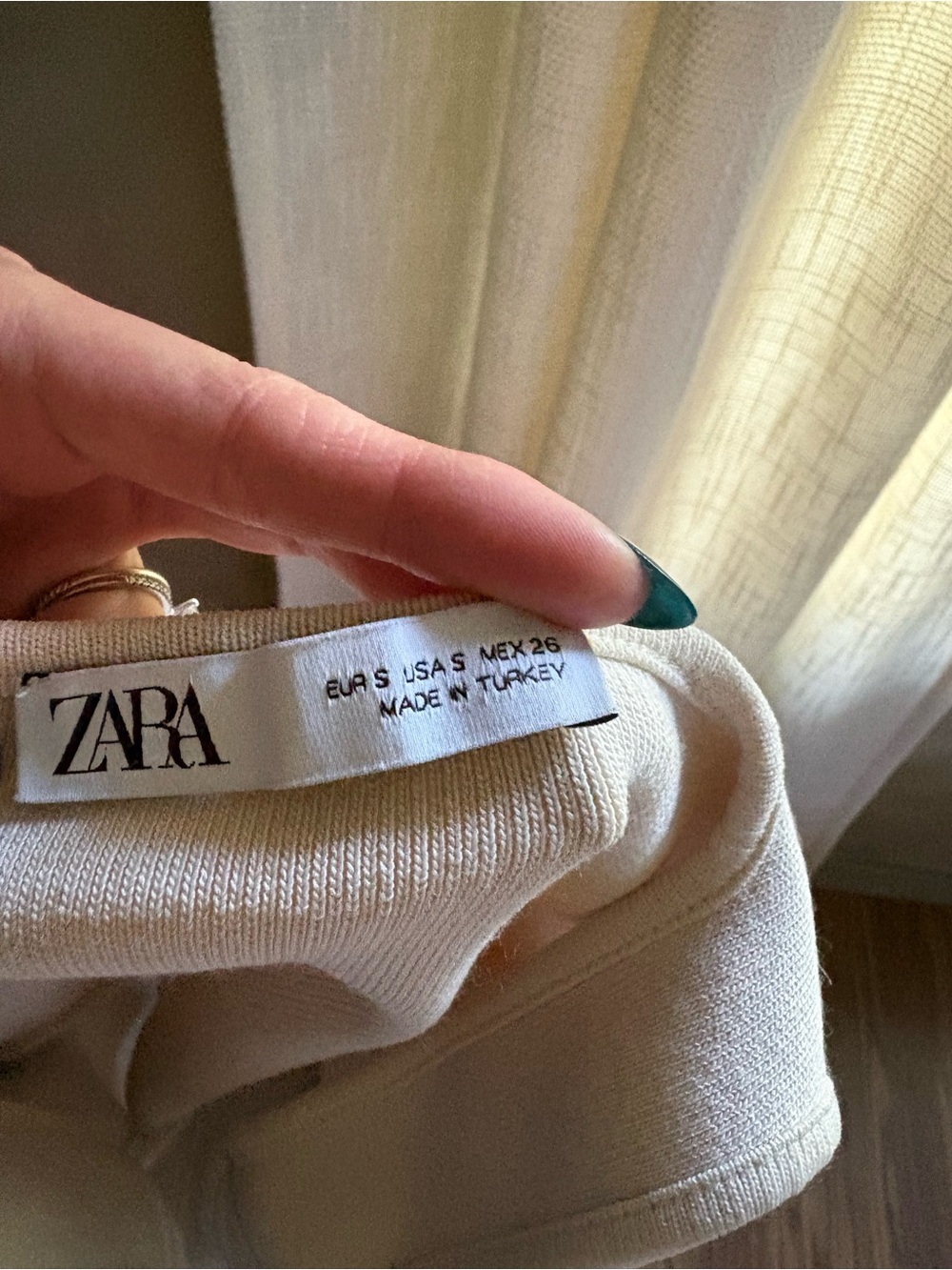 Zara Cream Knit Structured Tank Top - Picture 3 of 3
